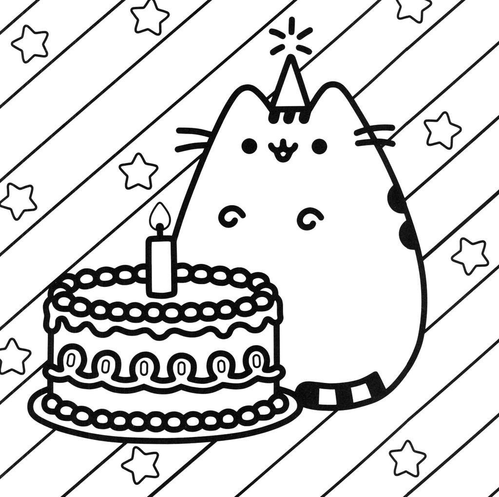 Unicorn Cake Coloring Pages Pusheen for Preschool - Free Printable Coloring Pages