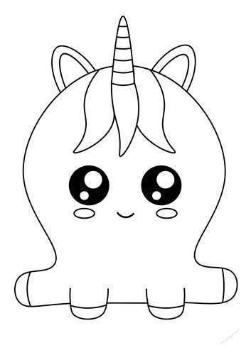 Free Unicorn Cake Coloring Pages cartoon Hand Drawing printable