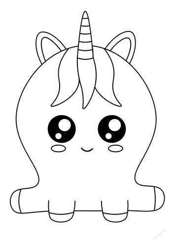 Unicorn Cake Coloring Pages cartoon Hand Drawing - Free Printable