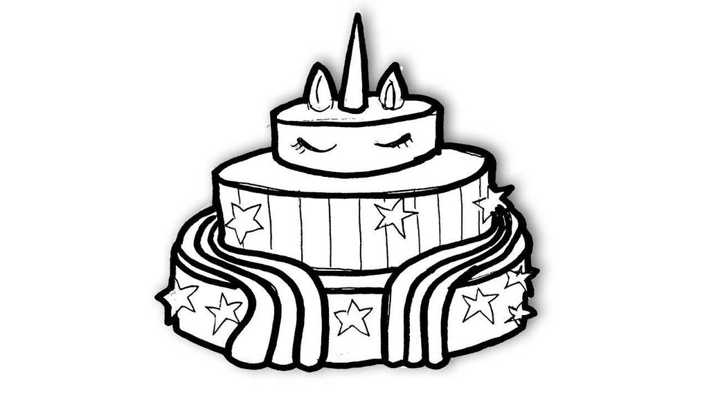 cake coloring pages unicorn