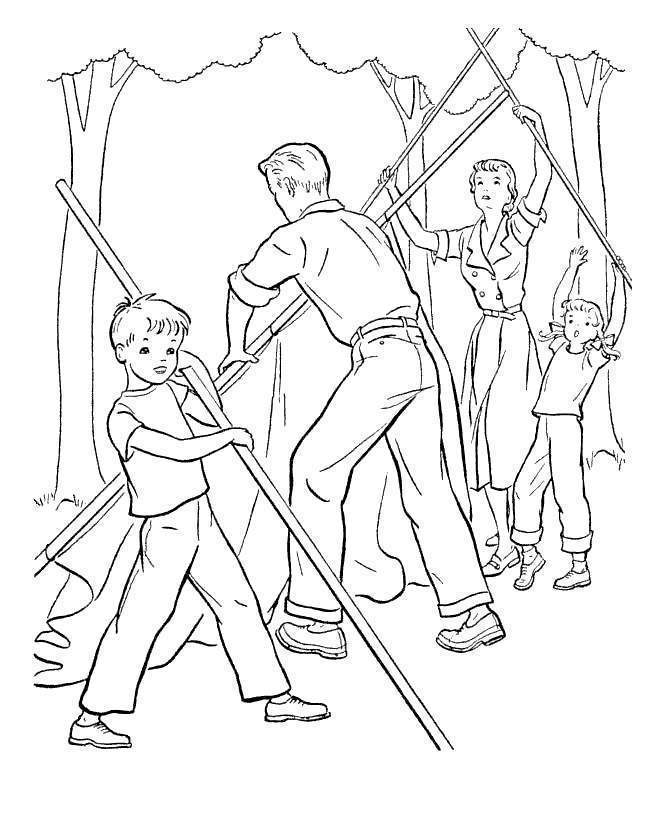 Free Camping Coloring Pages Install A Tent printable