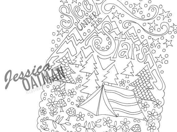 Free Camping Coloring Pages Mandala Fan Art printable