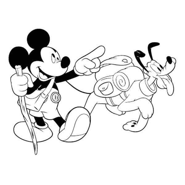 Free Camping Coloring Pages Mickey Mouse printable