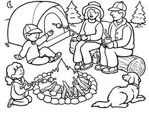 Free Camping Coloring Pages Preschool Activity printable