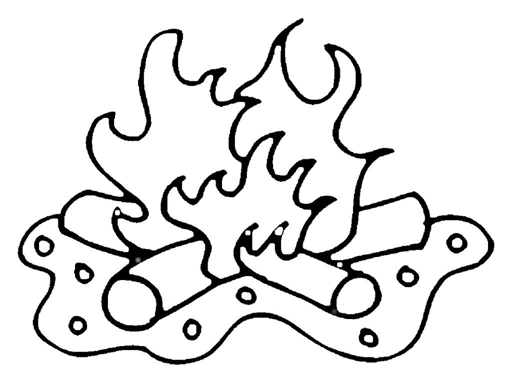 Free Camping Coloring Pages Small Fire printable