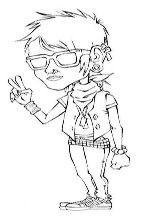 Free Emo Coloring Pages Cute Boy printable