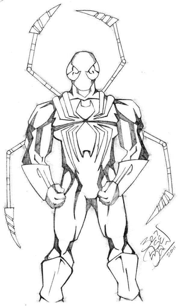 Iron Spider Coloring Pages Man Sketch By Insid On The Head 17 Free 