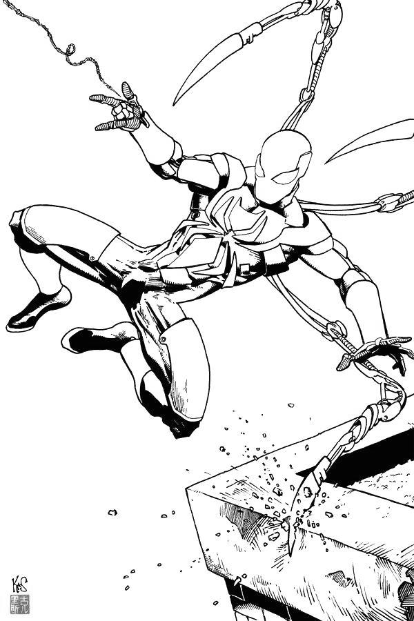 Iron Spider Coloring Pages Outline 5   Free Printable Coloring Pages