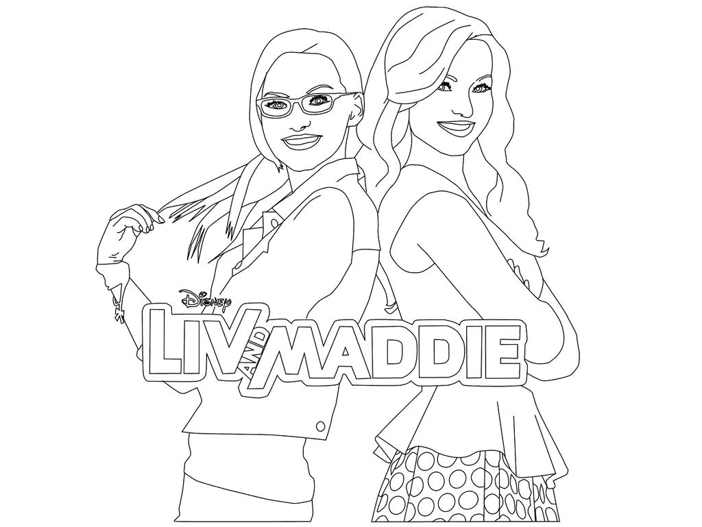 Free Liv and Maddie Coloring Pages Sketch printable