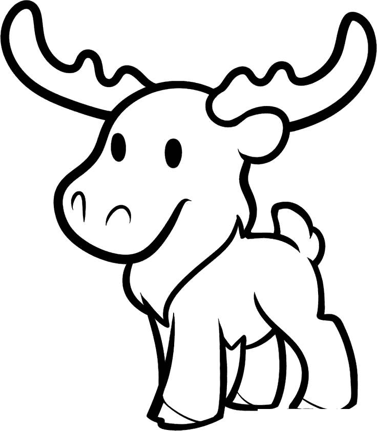 Moose Coloring Pages Baby Moose   Free Printable Coloring ...
