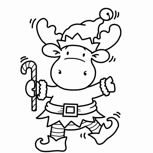 Free Moose Coloring Pages Christmas Style printable