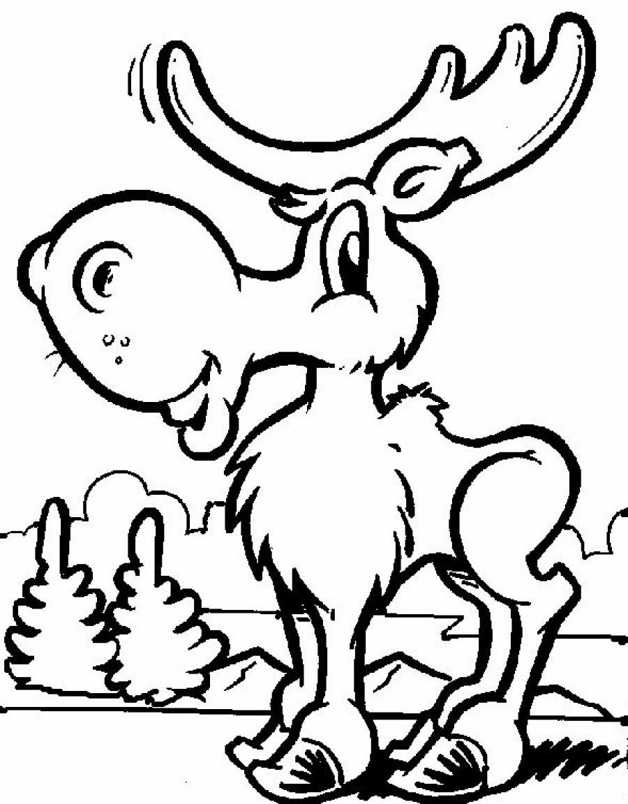 Free Moose Coloring Pages Hand Drawing printable
