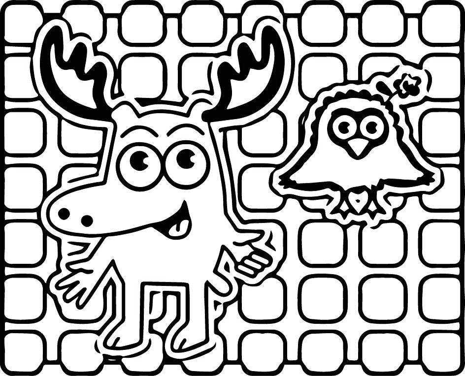 Free Moose Coloring Pages Linear printable