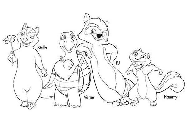 Free Over The Hedge Coloring Pages All the Characters printable