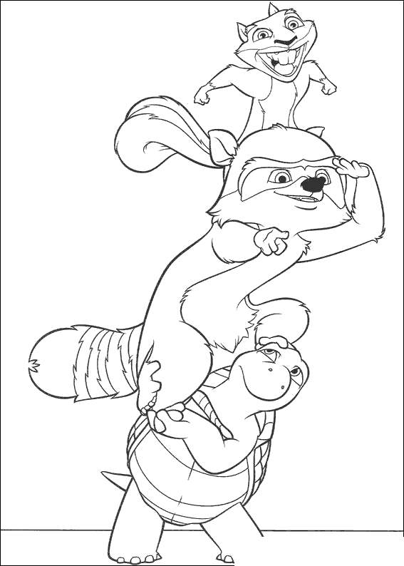 Free Over The Hedge Coloring Pages Characters Hand Drawing printable