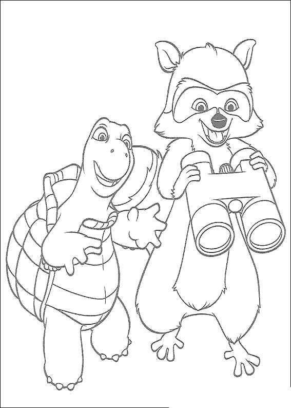 Free Over The Hedge Coloring Pages Play with A Telescope printable