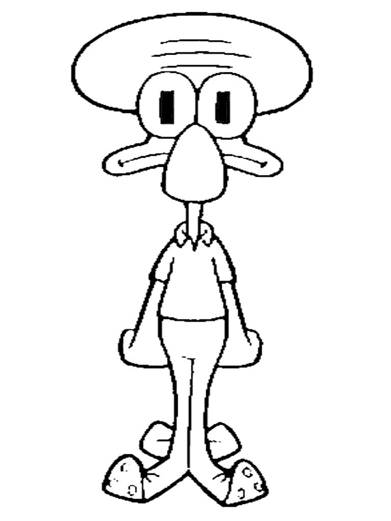 Squidward Coloring Pages Linear Printable - Free Printable Coloring Pages