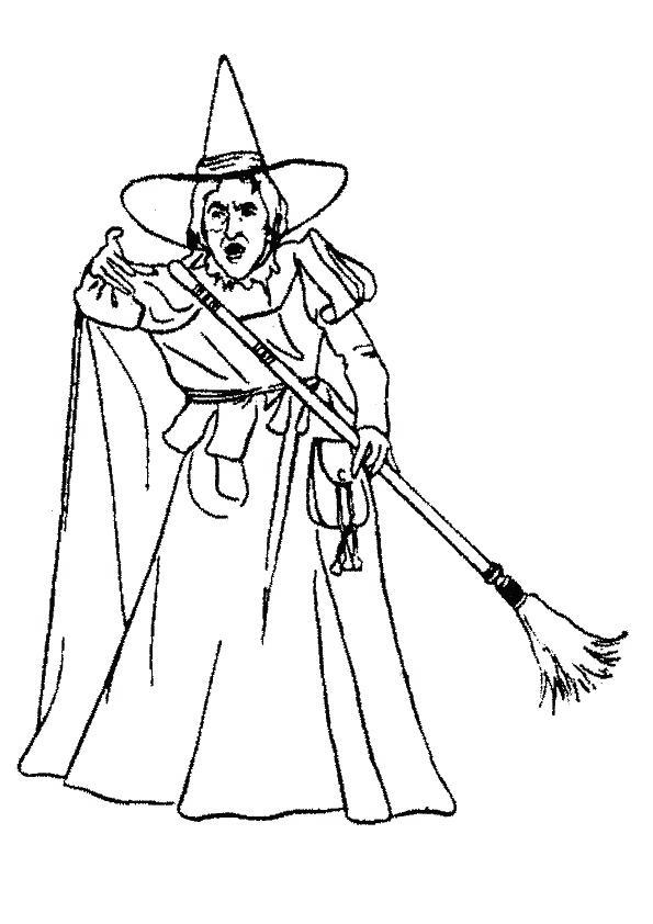 Free Witch From Wizard Of Oz Coloring Pages printable