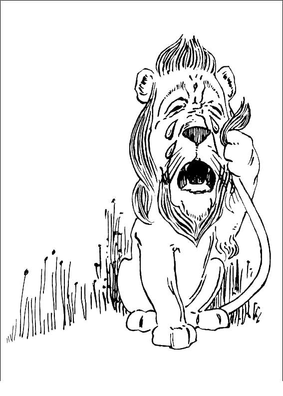 Free Wizard Of Oz Coloring Pages Lion Is Crying printable
