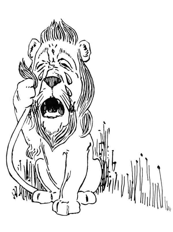 Free Wizard Of Oz Coloring Pages Lion Is Sad printable