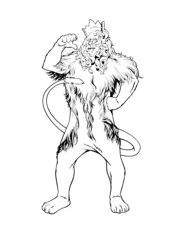 Free Wizard Of Oz Coloring Pages Lion Wearing A Crown printable