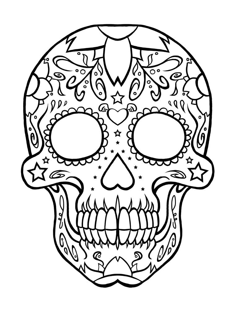Free Calavera Coloring Pages Mask for Kids printable