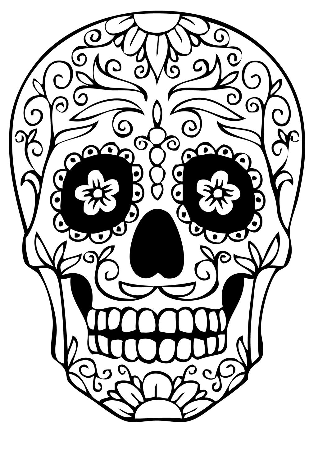 Calavera Coloring Pages Skeleton Mask Free Printable Coloring Pages