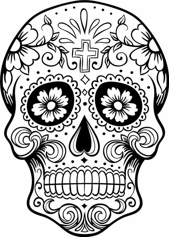 Free Calavera Coloring Pages Skeleton Tattoo printable
