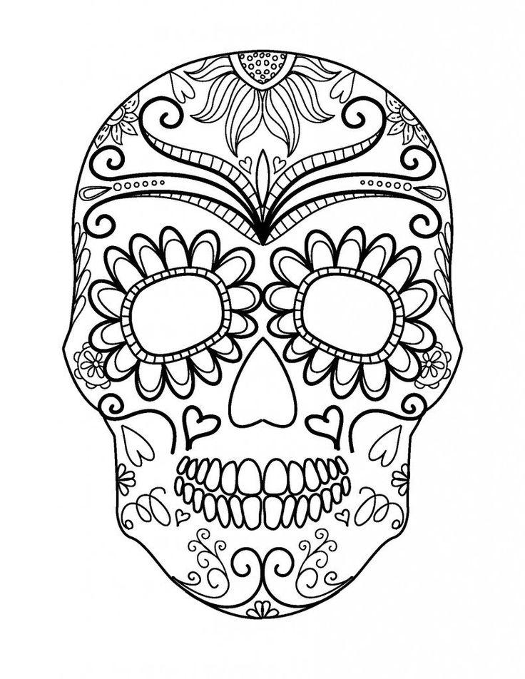 Free Calavera Coloring Pages Sugar Skulls Tattoo printable