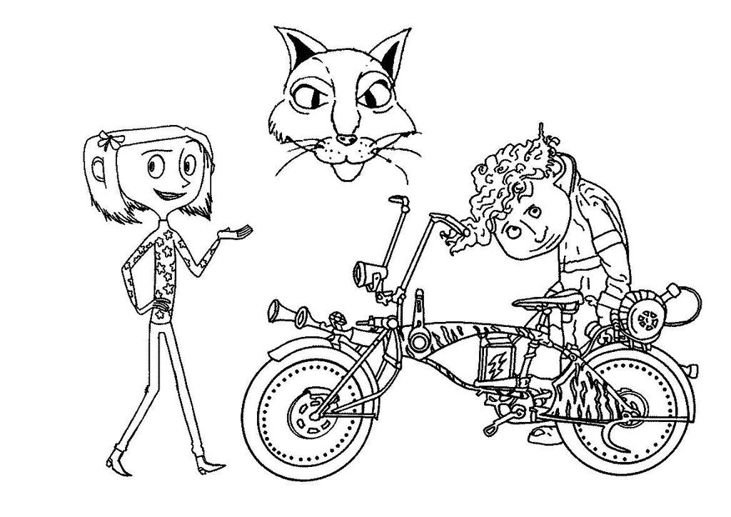 Free Coraline Coloring Pages Characters printable