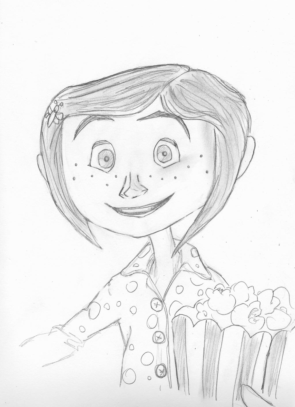 Free Coraline Coloring Pages Pencil Drawing printable
