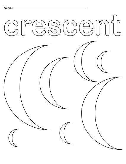 Free Crescent Shapes Coloring Pages printable