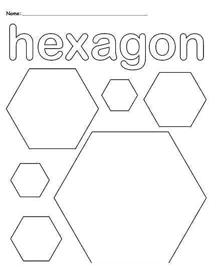 Free Hexagon Shapes Coloring Pages printable