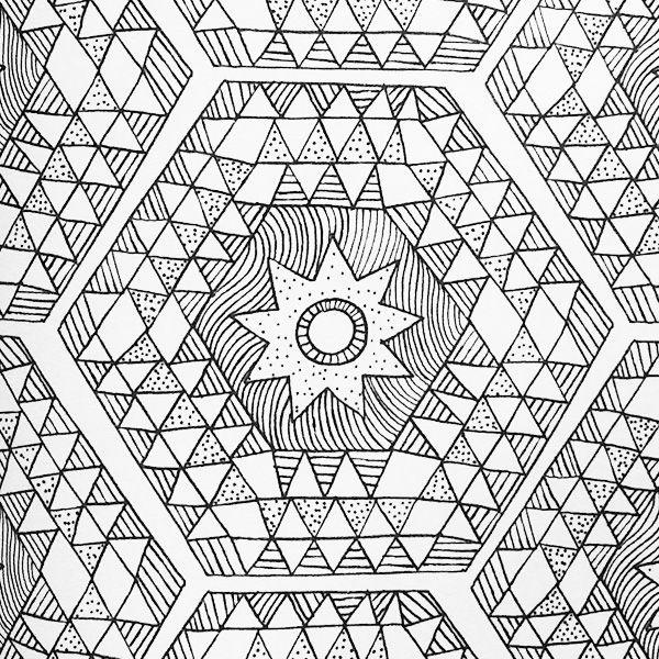 Free Mindfulness Coloring Pages Geometric Class Pattern printable