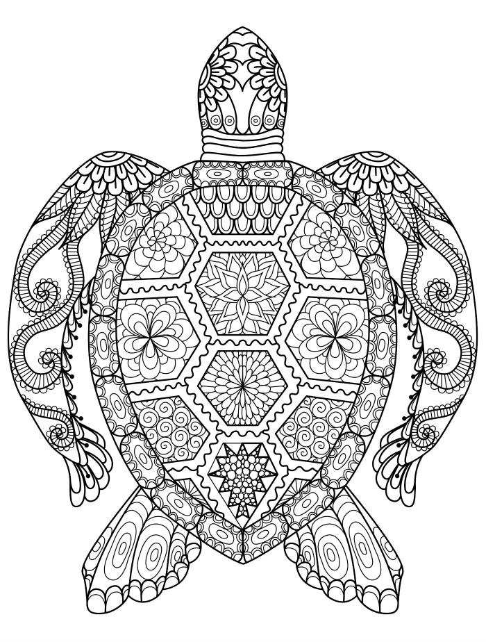 Free Mindfulness Coloring Pages Sea Turtle printable