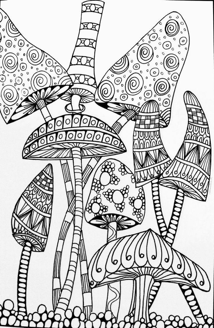 Mushrooms Aesthetic Coloring Pages - Free Printable ...