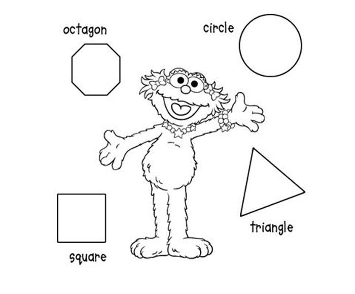 Free Octagon Square And Triangle Shapes Coloring Pages printable