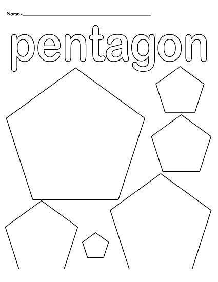 Free Pentagon Shapes Coloring Pages printable