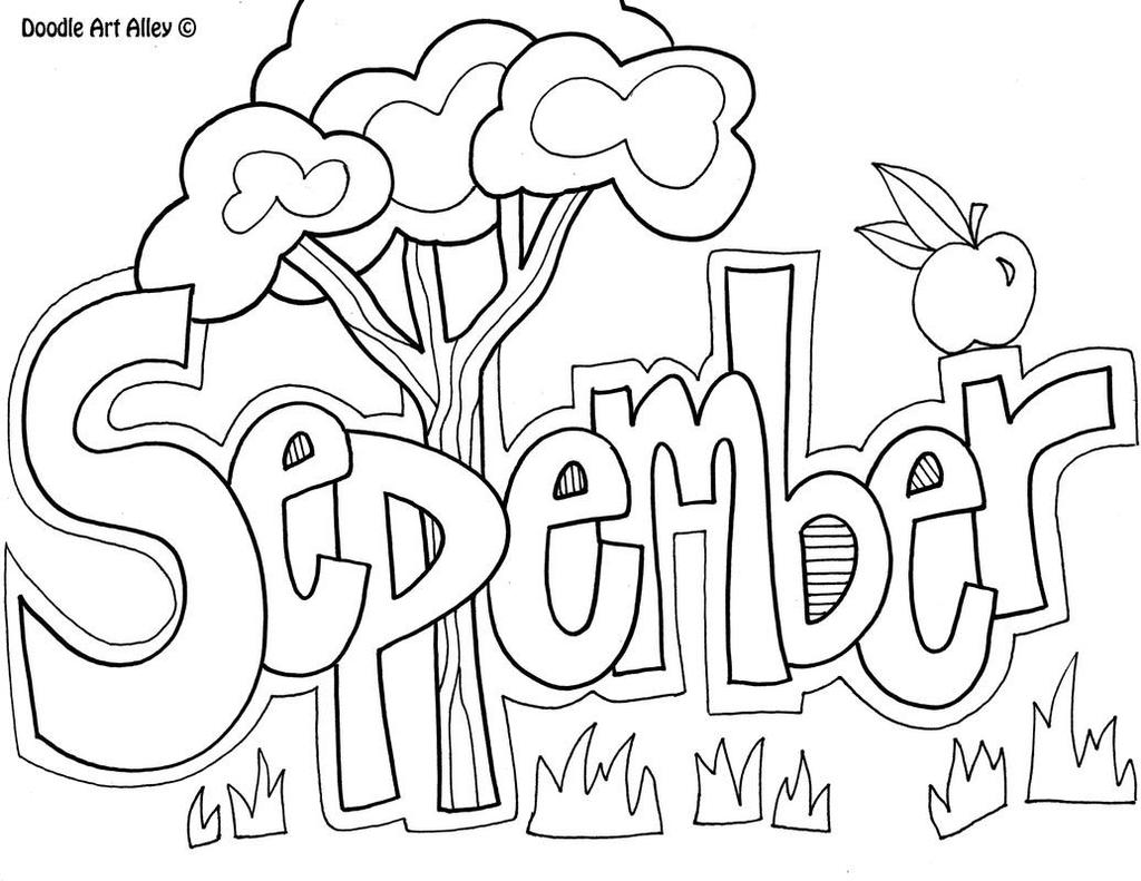 Free September Coloring Pages Apple Tree printable