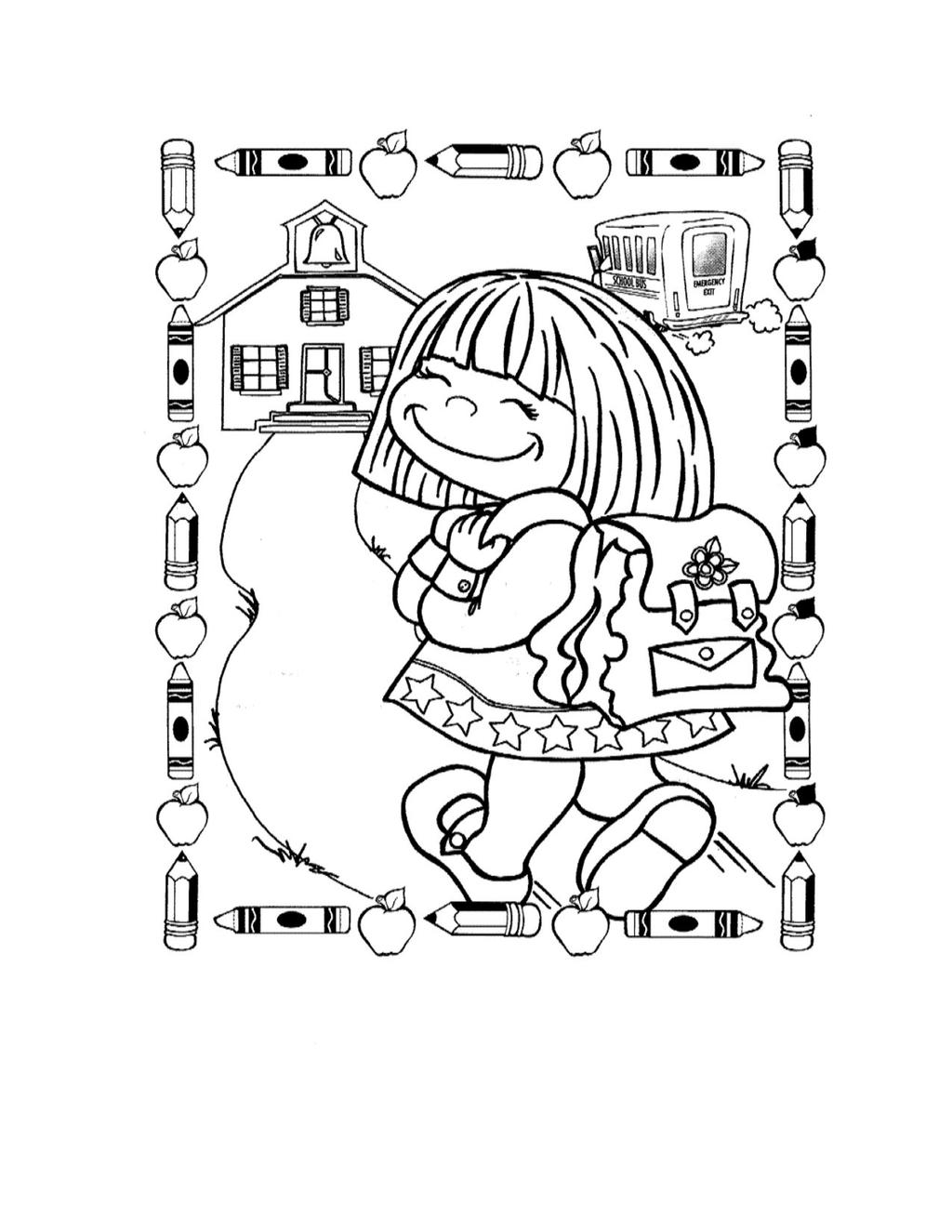 Free September Coloring Pages Back To Preschool printable