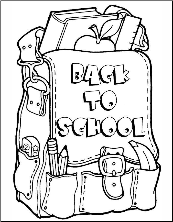 Free September Coloring Pages Preschool Bag printable