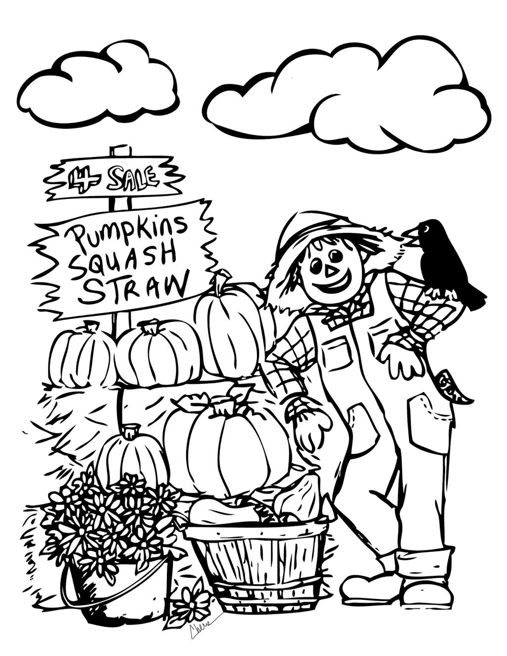 Free September Coloring Pages Pumpkins printable