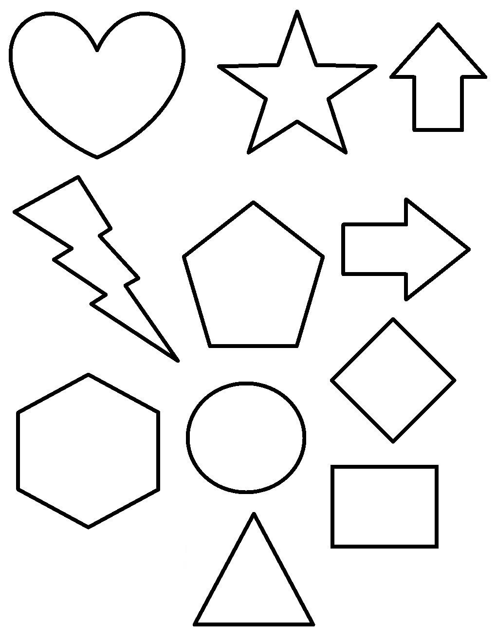 Free Shapes Coloring Pages Simple for Kids printable