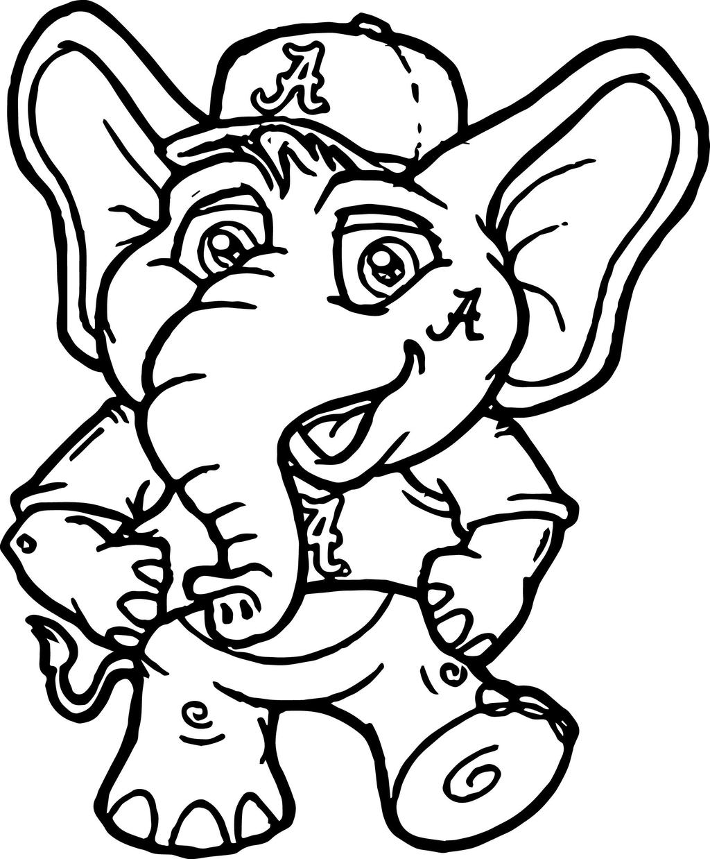 Free Softball Coloring Pages Elephant Logo printable