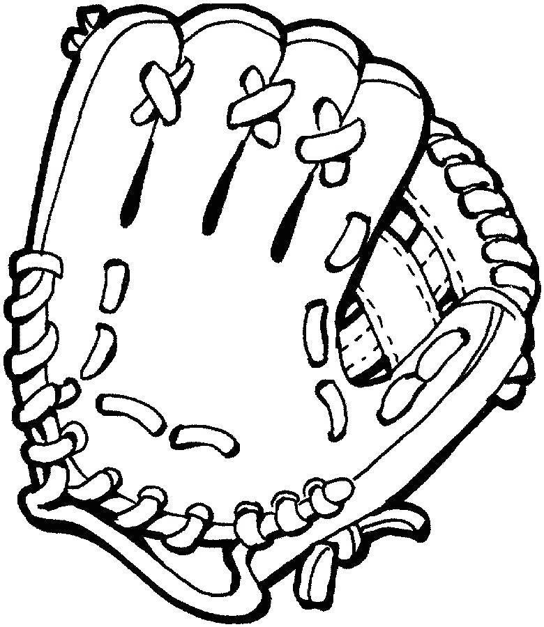 Free Softball Glove Coloring Pages printable