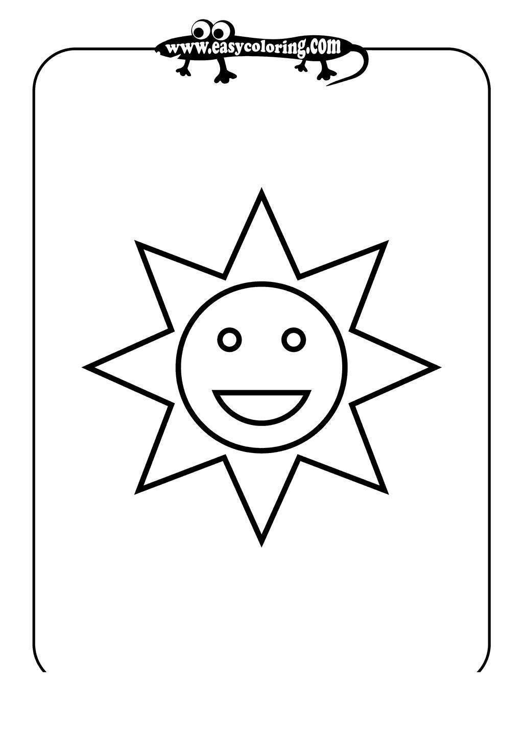 Free Sun Black and White Shapes Coloring Pages printable