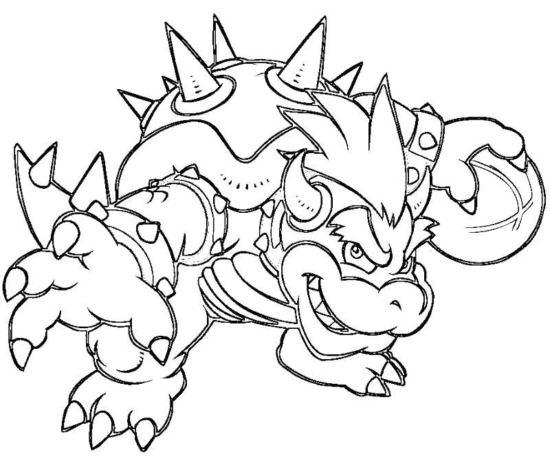 Free Super Smash Bros Coloring Pages Bowser for Kids printable