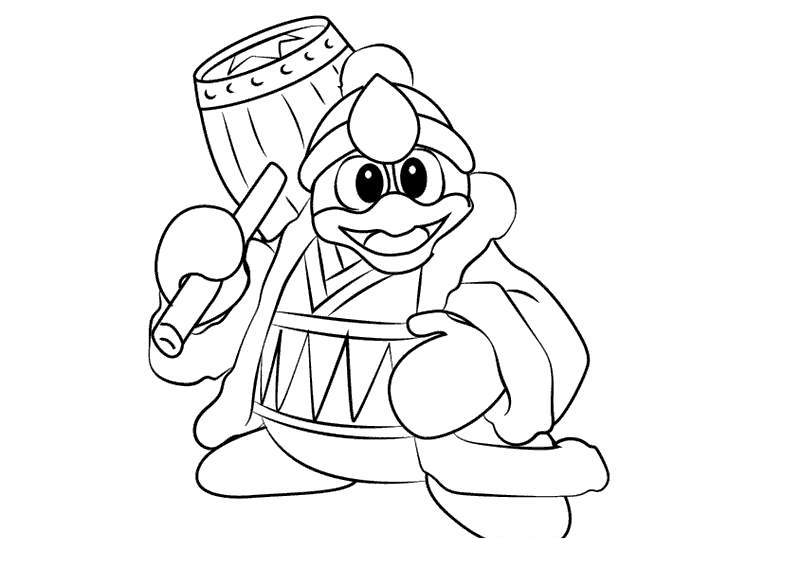 Super Smash Bros Coloring Pages King Dedede With Hammer - Free