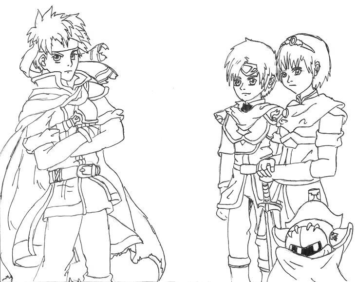 Free Super Smash Bros Coloring Pages Link And Marth printable. 