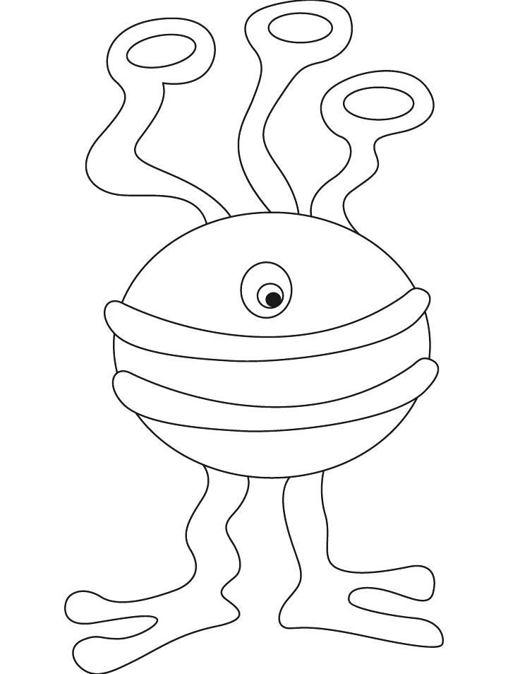 Free Alien Coloring Pages Black and White printable
